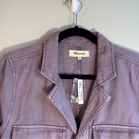 Madewell Women’s Button Up Long Sleeve Jumpsuit Smoky Grape Purple Large - Picture 4 of 14